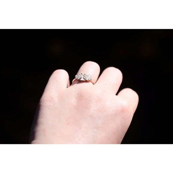 Raw Gemstone Ring Diamond Engagement Ring Unique Delicate Uncut Rough Qu… - Picture 5 of 5